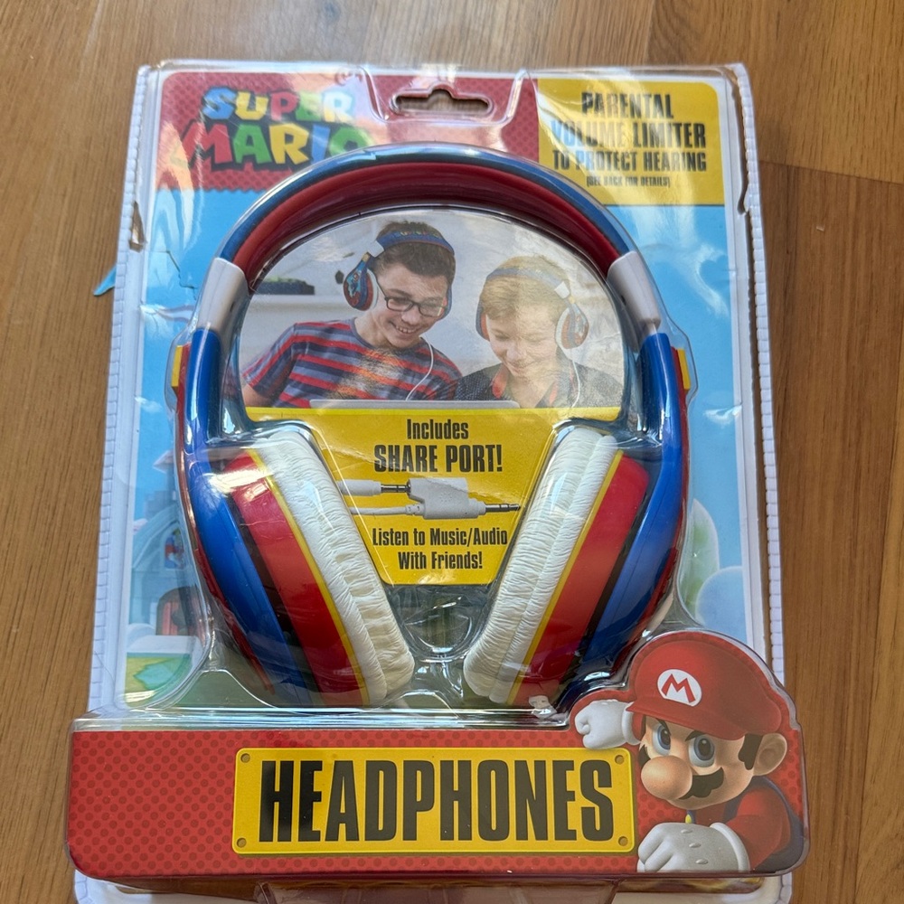 Super Mario Red and Blue Headphones